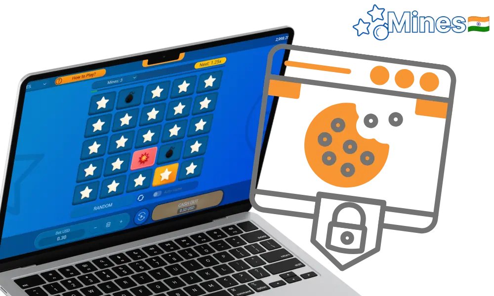 Cookie policy on websites featuring the game Mines